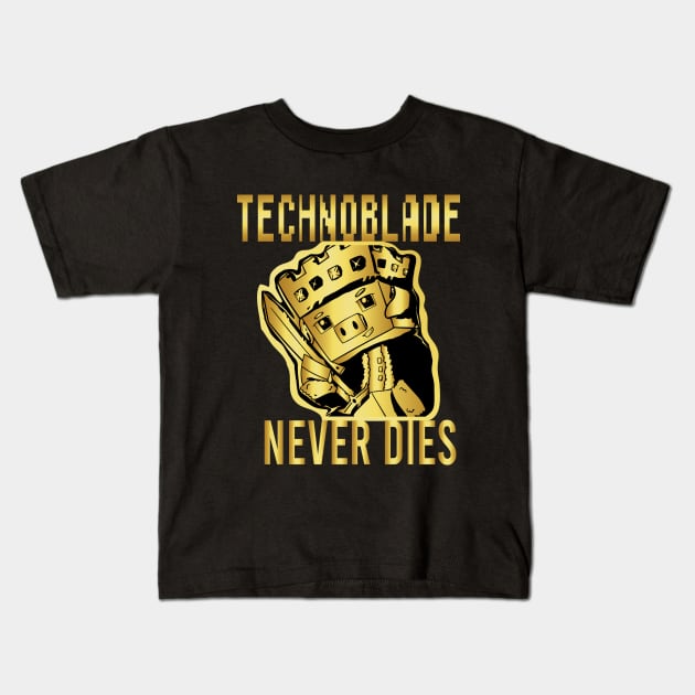 Technoblade Never Dies Golden Kids T-Shirt by EleganceSpace